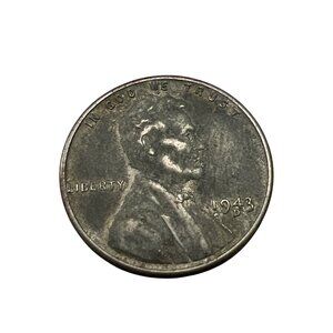 1943 D Lincoln Wheat Penny Steel Coin - United States Currency Collectible